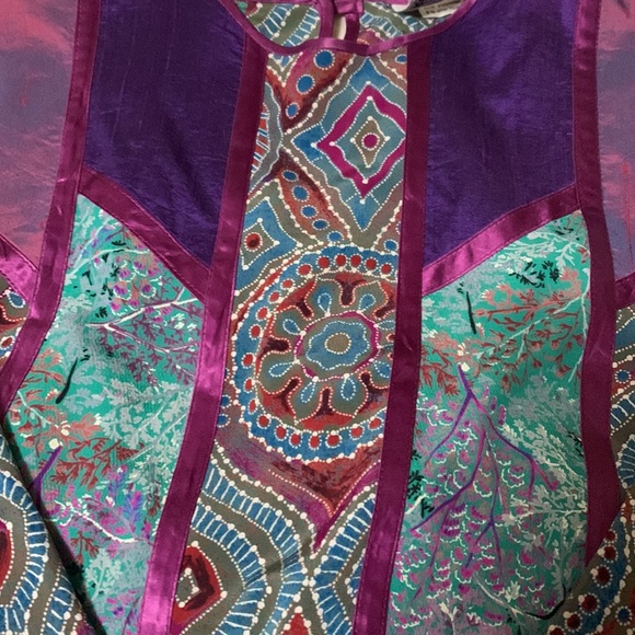 Boho Vintage Tunic ribbon top hippy - Picture 4 of 7